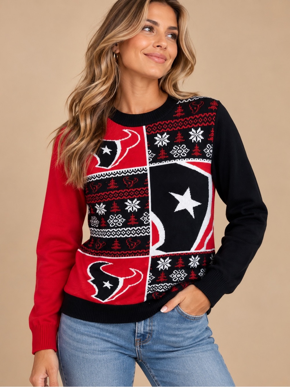 Houston Texans NFL Ugly Christmas Sweater Fair Isle Mens Size M
